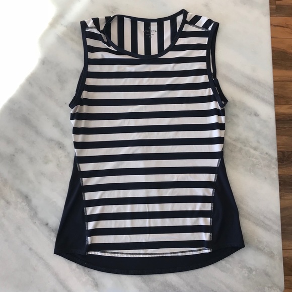 Athleta ocean stripe chi performance muscle tank - Picture 2 of 4